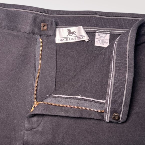 State Line Tack Black Riding Breeches Stretch Equestrian Pants 16 Long - Picture 4 of 9